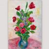 Tableau moderne fleurs-roses